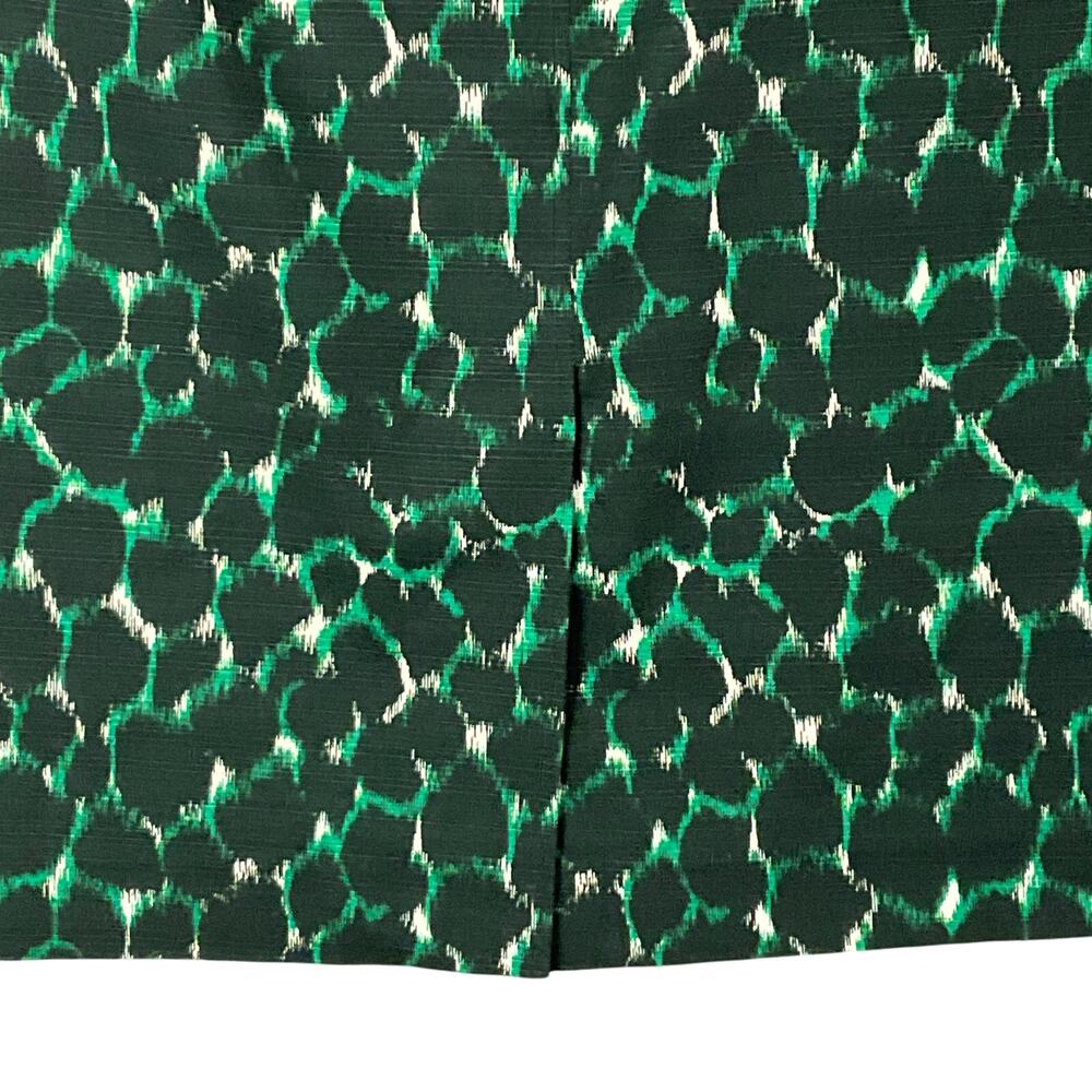 BODEN Modern Pencil Skirt Animal Print Black Kelly Green Knee Skirt sz 10L Tall - Picture 11 of 13